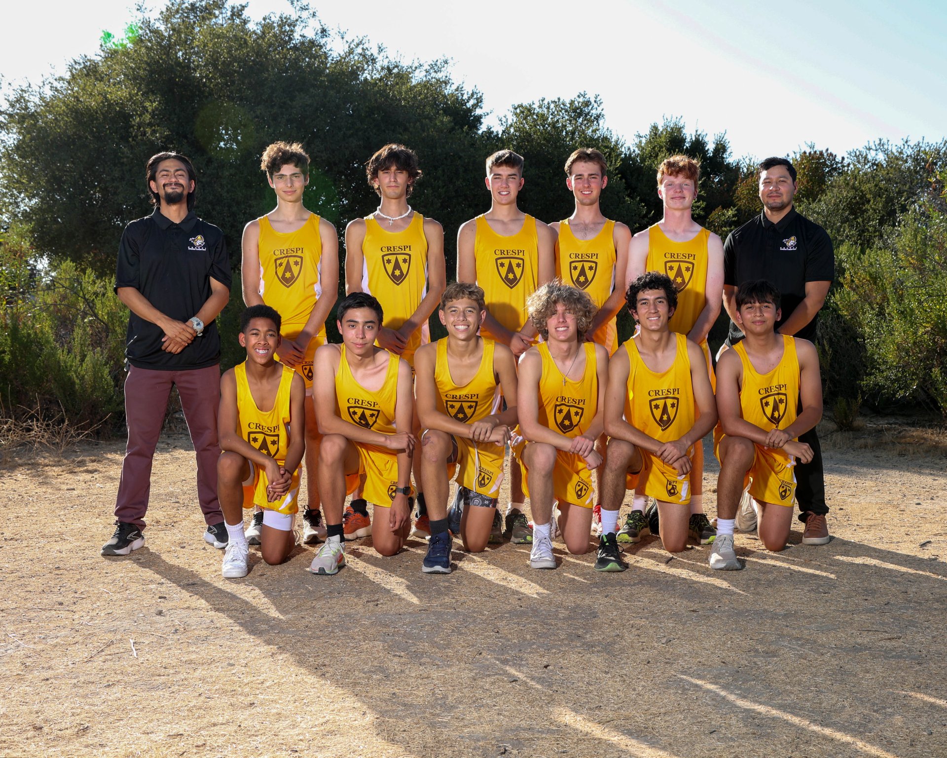 Cross Country team with scenic background