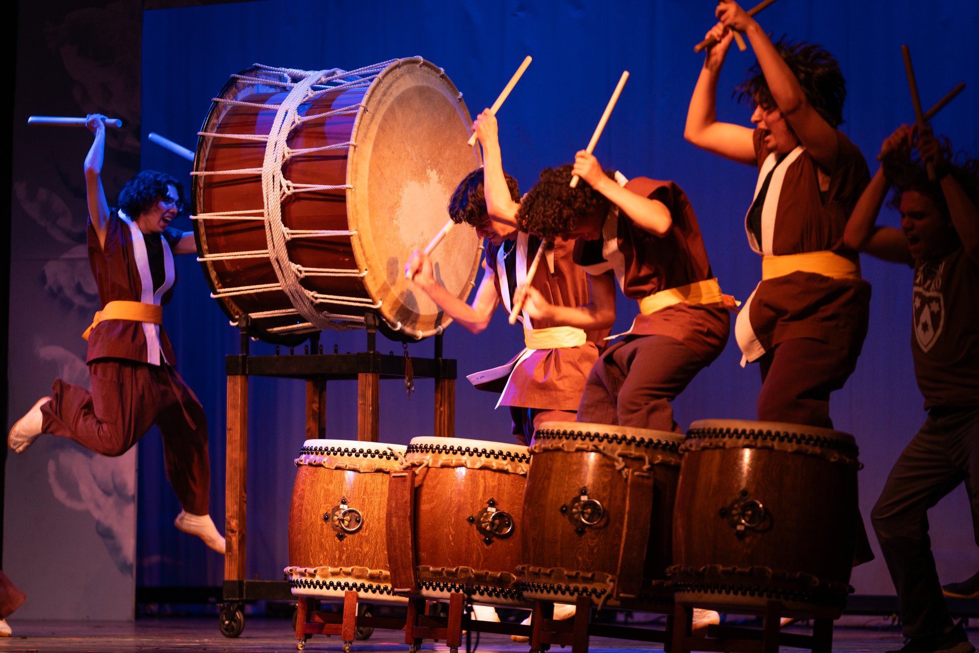 Crespi Taiko ensemble practice